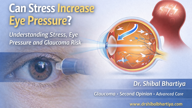 can stress increase eye pressure, IOP dangerous, Dr. Shibal Bhartiya: Expert Glaucoma Specialist & Clinician-Scientist in Gurgaon, Research Collaborator with Mayo Clinic, Jacksonville, USA