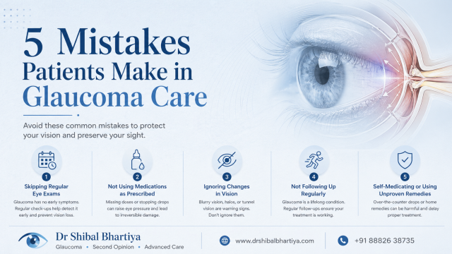 5 mistakes glaucoma patients make, second opinion, best eye doctor in gurgaon, dr shibal bhartiya