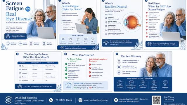 Digital eye strain, screen fatigue vs real eye disease, second opinion, best eye doctor in gurgaon, dry eye, computer vision syndrome