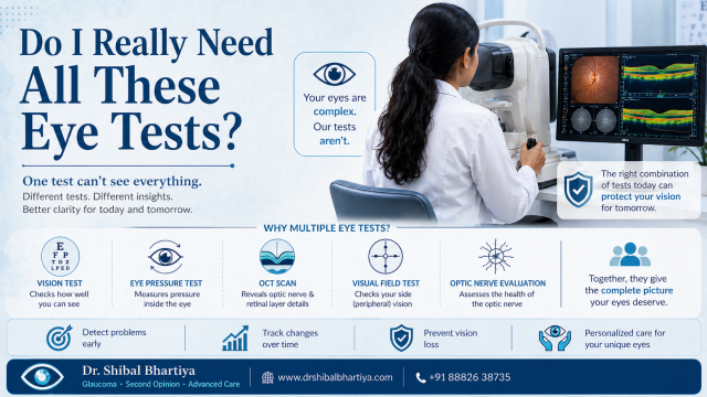 Do I really need these eye tests, ethical, Second opinion, Dr Shibal Bhartiya, Glaucoma Specialist, Best Eye Doctor in Gurgaon, required tests