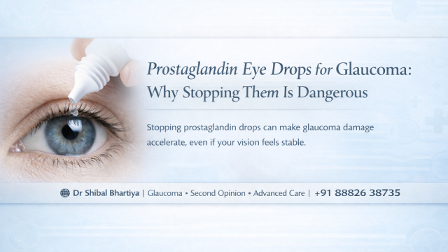 Dr Shibal Bhartiya prostaglandin eye drops glaucoma compliance protocol Gurugram