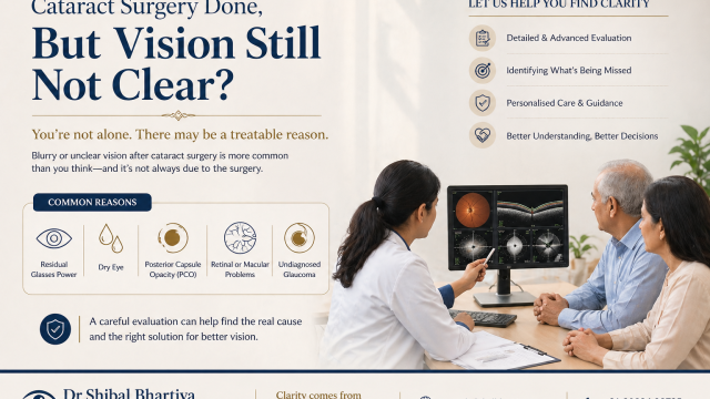 cataract surgery but vision not clear, unexplained discomfort, second opinion, Dr Shibal Bhartiya, Glaucoma Specialist, Best Eye Doctor in Gurgaon