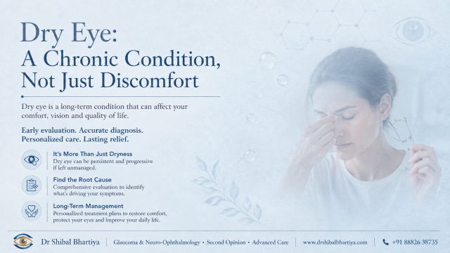 Dr Shibal Bhartiya assesses chronic dry eye disease ocular surface, eye specialist Gurgaon