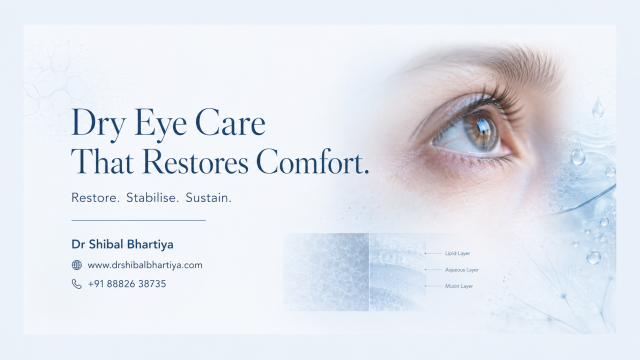 Dr Shibal Bhartiya dry eye specialist Gurgaon evaluates tear film during ocular surface consultation