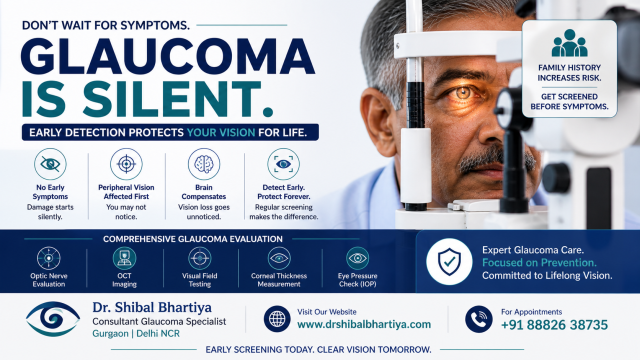 Dr Shibal Bhartiya glaucoma silent vision loss early detection monitoring Gurgaon
