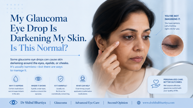 Dr Shibal Bhartiya glaucoma specialist Gurgaon explains prostaglandin eye drop skin darkening side effect