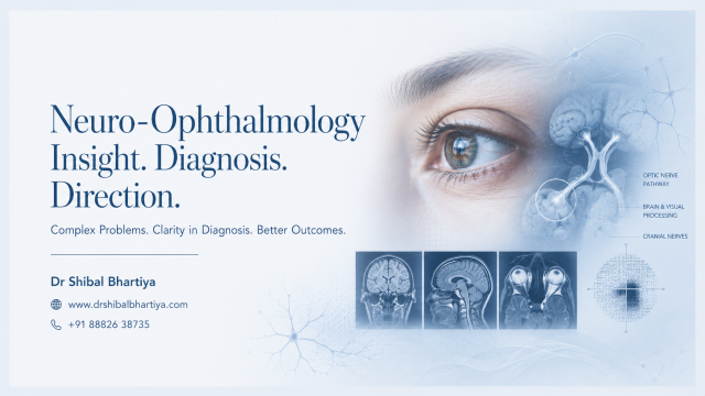 Dr Shibal Bhartiya neuro-ophthalmology specialist Gurgaon assessing optic nerve during subspecialty consultation