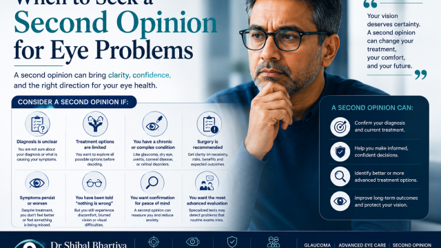 Dr Shibal Bhartiya fellowship trained glaucoma specialist Gurgaon offering second opinion consultation reviewing patient eye test results