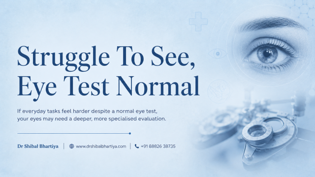 Dr Shibal Bhartiya glaucoma specialist Gurgaon reviews test with patient reporting vision problems despite normal acuity