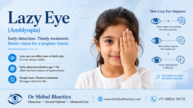 lazy eye, amblyopia, Second opinion, Dr Shibal Bhartiya, Glaucoma Specialist, Best Eye Doctor in Gurgaon, childrens eye care