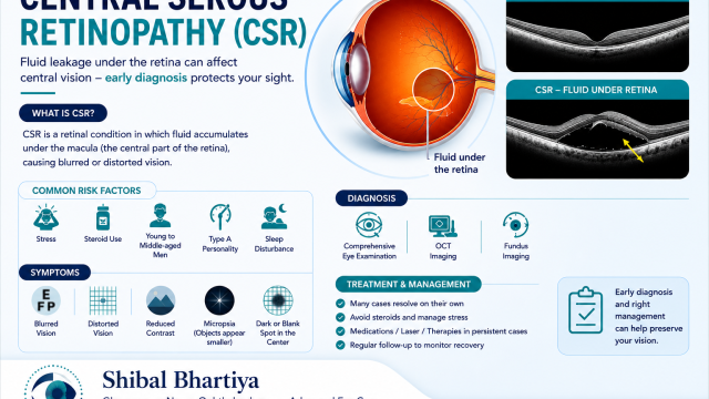 Central Serous Retinopathy, CSR, Dr Shibal Bhartiya, eye specialist in gurgaon explains signs, symptoms, causes and treatment