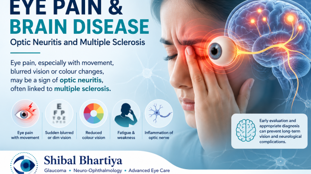 Not all eye pain originates in the eye itself. Optic neuritis can be the first manifestation of multiple sclerosis and may present with pain on eye movement, vision loss, or colour vision changes, explains Dr Shibal Bhartiya, neuro-ophthalmologist in Gurgaon