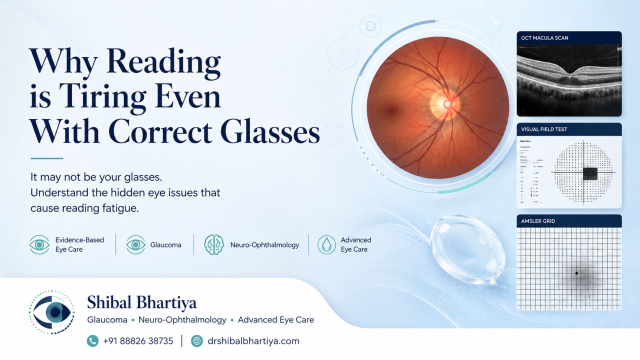 Dr Shibal Bhartiya glaucoma specialist Gurgaon consults patients on reading fatigue and eye strain despite correct glasses