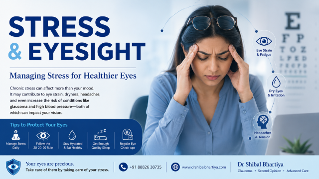 Dr Shibal Bhartiya ophthalmologist Gurgaon explains how stress and cortisol affect eyesight and eye pressure