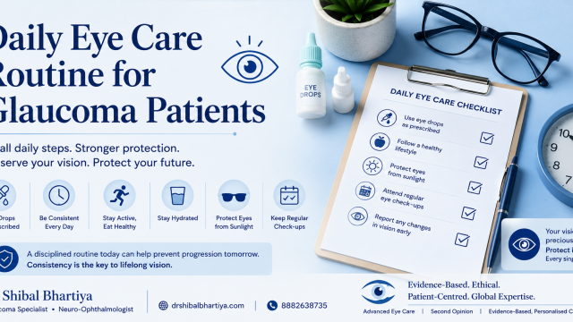 A consistent daily routine—including taking your eye drops correctly, staying healthy, and keeping regular follow-up appointments—can help protect your vision for years to come, explains Dr Shibal Bhartiya in Gurgaon