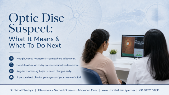 Dr Shibal Bhartiya, glaucoma specialist in Gurgaon, explains what disc suspect means, and what to do next