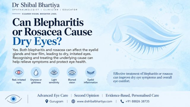 Dr Shibal Bhartiya Gurgaon explains blepharitis and ocular rosacea as causes of dry eye