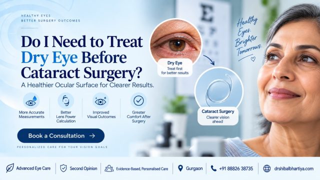 Dr Shibal Bhartiya Gurgaon explains dry eye treatment before cataract surgery for accuracy and comfort