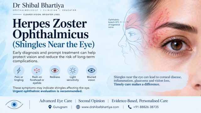 Dr Shibal Bhartiya explains herpes zoster ophthalmicus shingles eye risk and treatment window, Gurgaon