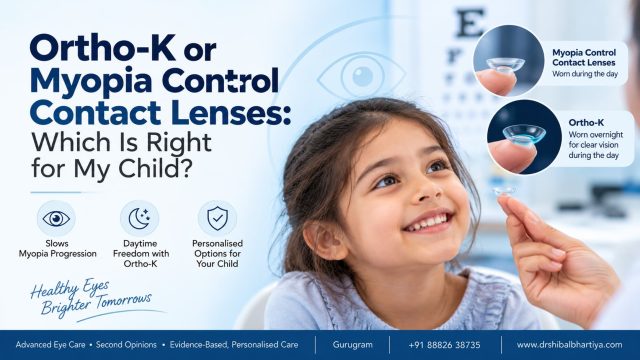 Dr Shibal Bhartiya Gurgaon compares Ortho-K and myopia control contact lenses for children