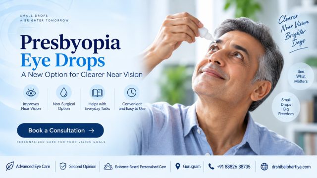 Presbyopia eye drops for better near vision without glasses