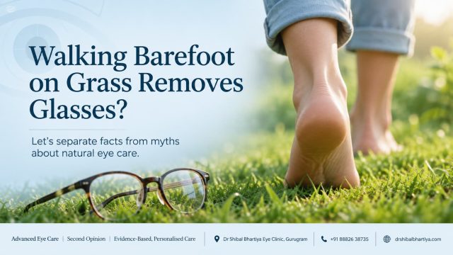 Dr Shibal Bhartiya Gurugram explains barefoot grass walking eyesight myth for children