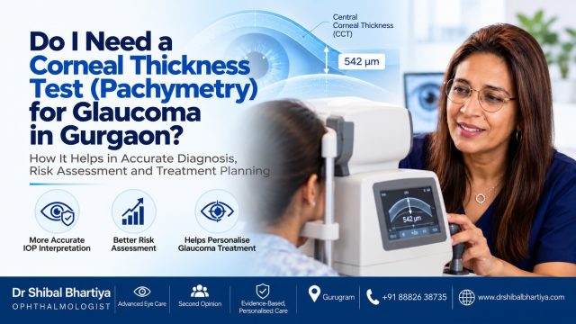 Dr Shibal Bhartiya explains pachymetry corneal thickness test for glaucoma in Gurgaon