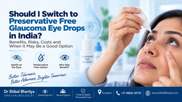 Dr Shibal Bhartiya reviewing preservative-free glaucoma eye drops, Gurgaon